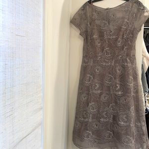 Size 8  slip dress with silver embroidered overlay. Beautifully designed!